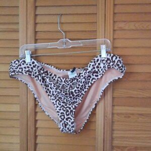 J. Crew NWT Re-imagined Brown Cheetah Print High Cut Bikini Bottoms Size 2X